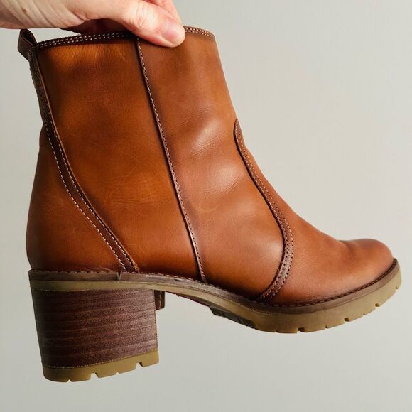 Pikolinos Llanes Brandy Zip Calfskin Leather Ankle Boots Cognac Brown 8.5 9 - Picture 10 of 12